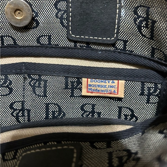 Dooney & Bourke Drawstring Canvas Signature DB Bucket Bag/ Cross Body Strap - Picture 4 of 16